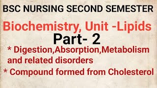 Lipids in Biochemistry Part 2 BSC NURSING SECOND SEM [upl. by Charlton]