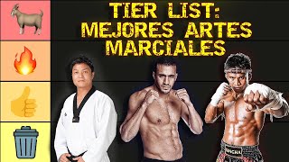 TIER LIST MEJORES ARTES MARCIALES Muay Thai Judo JiuJitsu [upl. by Lliw511]