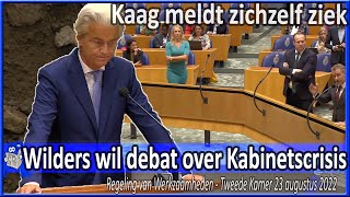 Geert Wilders vraagt debat aan nav uitspraken Hoekstra Kaag heeft zich ziek gemeld Tweede Kamer [upl. by Yelsew]