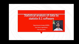 Analysis of experimental data by statistix 81 RCB design one way anovaone factor experiment [upl. by Karalynn]