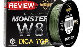 Linha Multifilamento 8x melhor custo beneficio 2021 Monster W8 Seaknight Review Aliexpress [upl. by Drogin]