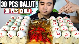 30 PCS BALUT AT 30 PCS CHILI  MUKBANG PHILIPPINES  FILIPINO FOOD  PINOY MUKBANG [upl. by Doralia]