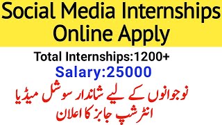 2700 Social Media Internship Jobs Online ApplyKPK Social Media influencer Internships Online Apply [upl. by Prud]