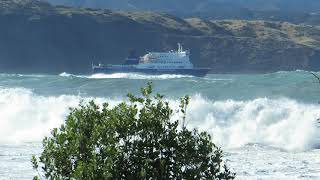 Bluebridge Straitsman ferry leaving Wellington heads in storm 15 April 2020 Part 2 of 3 [upl. by Redd]