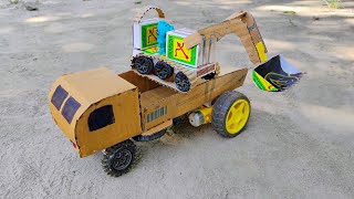 Diy tractor bulldozer remote control  how to make truck science project  tractor trolley [upl. by Regdor]