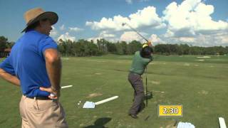 Mike Bender shows Atsusi Hirumi a quick tip using the Benderstik golf swing training aid [upl. by Everson673]