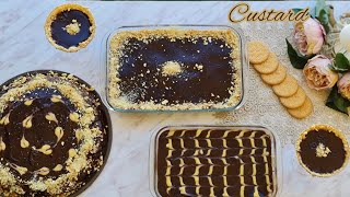 it custardChocolate and vanilla custardحلى الكاستردكاسترد بالبسكويت والكاكاو [upl. by Townie]