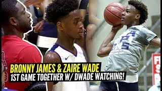 Bronny James amp Zaire Wade FIRST GAME TOGETHER Got WILD Dwyane Wade WATCHES SIERRA CANYON [upl. by Skippie]