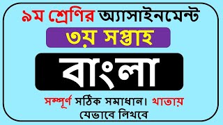 Class 9 Bangla Assignment 2022 3rd Week  Class 9 Assignment Bangla 3rd Week [upl. by Enaitsirk480]