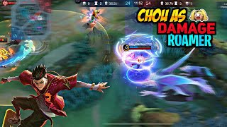 Roaming Chou STUN Skin with Hard Damage Build ☠️ mlbb chou [upl. by Adnorahs]