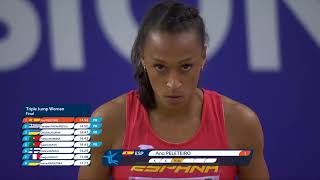 W Triple Jump  Ana Peleteiro Spain  1473m  Glasgow Scotland  2019  National Record [upl. by Kilmarx564]