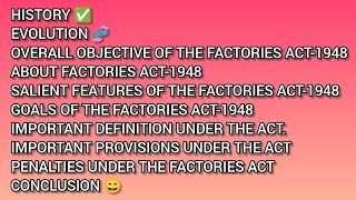 The factories Act1948 full explanation in detailsHindi explanationEnglish notesdetailed lecture [upl. by Leirad]