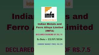 Indian Metals And Ferro Alloys Ltd Dividend [upl. by Solegna]