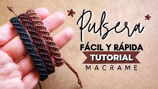 🔰 Cómo hacer PULSERA de HILO fácil y rápida PASO A PASO  DIY Easy Macrame Friendship Bracelet 25 [upl. by Deckert]