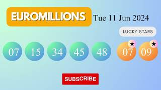 EuroMillions Draw Results on Tue 11 Jun 2024 The National Lottery UK [upl. by Ervine388]