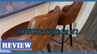 FIRAVOE Bar Stools Set of 2 Review  Mid Century Modern Barstools [upl. by Gomer]