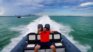 Explosive Acceleration  Highfield and Orion Ribs Roar  SoFlo Boat Show Miami [upl. by Ynahteb429]