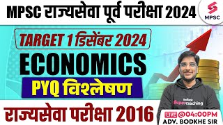 MPSC Rajyaseva Prelims 2024  MPSC Rajyaseva Prelims 2016 Economics Questions Analysis  Bodkhe Sir [upl. by Forkey]