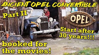 Ancient Opel convertible  Start after 30 years  booked for the movies  Bikeschmiede [upl. by Adnirolc]