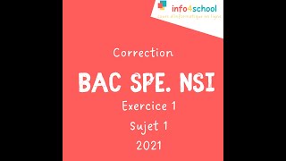 Correction du bac NSI 2021  sujet 1  Exercice 1  les arbres binaires de recherche [upl. by Wenger991]