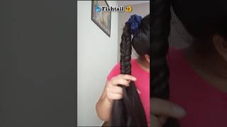 🐠🐋🐟 fishtail hairstyle for long and short hair fishtail longandshorthair hairtutorial goviral [upl. by Deibel]