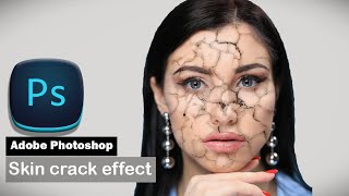 Cracked face effect photoshopPhotoshop tutorials [upl. by Fidelity]