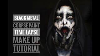 BLACK METAL CORPSE PAINT TIMELAPSE MAKE UP TUTORIAL [upl. by Akisey]