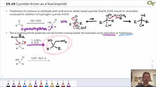 Nucleophilic Additions of Cyanide to Ketones and Aldehydes [upl. by Eelinnej]