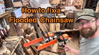 How to fix a flooded chainsaw [upl. by Tavie]