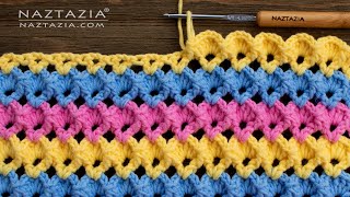 HOW to CROCHET 3D SHELL STITCH  Easy Crochet Stitches by Naztazia [upl. by Moreno]