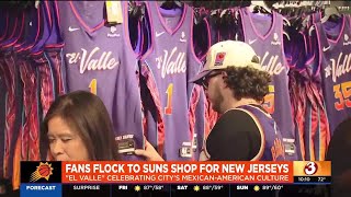 Fans flock to Footprint Center for Suns new quotEl Vallequot jerseys [upl. by Norrab]