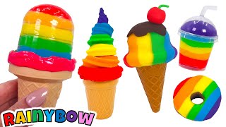 Creating Rainbow Ice Creams with Play Doh [upl. by Llednol944]