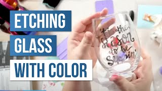 😲 Etching Glass with Color  Dollar Tree Craft Ideas [upl. by Merkle]