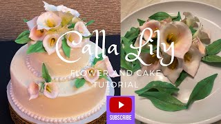 Calla Lily Two Tiered Wedding Cake chefcarolnyc cakeartistryclub [upl. by Charlot144]