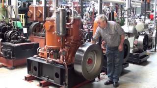 Startup and running of a 1929 Kromhout M1 hot bulb engine [upl. by Lindie360]