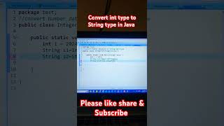 Convert int data type to String datatype in Java [upl. by Charmain]