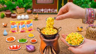 Miniature Egg Masala Maggi  Egg Maggi Recipe  Tiny Foodkey  Anda Masala  Indian Street Food [upl. by Adnarahs962]