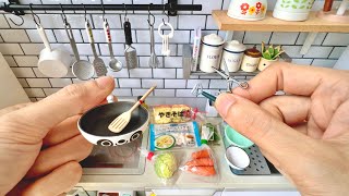 ReMent Mini Kitchen  Seafood Fried Noodles  Toy Miniatures  Toy Food Cooking ASMR [upl. by Fernald]