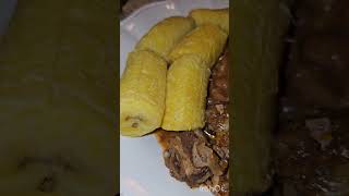 lunch  Goat meat beans stew and boiled plantains [upl. by Khosrow]