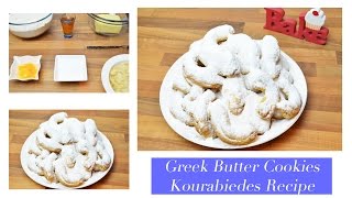 Greek Butter Cookies Kourabiedes EASY Recipe Κουραμπιέδες [upl. by Harday47]