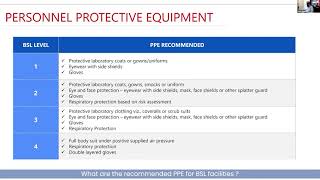 What are the recommended PPE for BSL facilities [upl. by Conover]