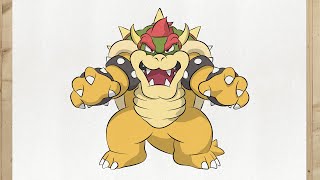 Comment dessiner BOWSER Mario Bros étape par étape et facilement [upl. by Sedecram467]