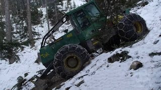 TIMBERJACK 460 SKIDDER débardage EXTRÊME 2 ⚠️ sur terrain gelé dans un mur HD METIER DE LEXTREME [upl. by Klein189]