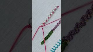 Simple and easy border design borderstitch borderembroiderydesign ytshorts taanka [upl. by Leirbaj]