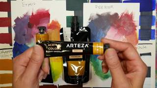 Pro VS Student Paint  Comparing Arteza quotExpertquot acrylics to quotPremiumquot [upl. by Kelbee]