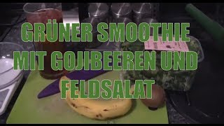 Grüner Smoothie Banane kiwi Goji Beeren und Feldsalat [upl. by Dranyer]