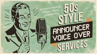 50s Announcer Voice Over Services by Andrew Helbig [upl. by Frohne]