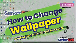 How to Change Wallpaper in Laptop  HP  DELL  LENOVO  ASUS  ACER [upl. by Aenil578]