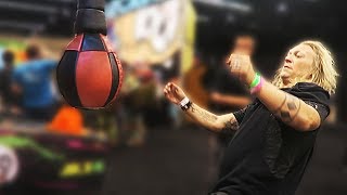 Head Butting a Punching Machine at Vidcon [upl. by Busch966]