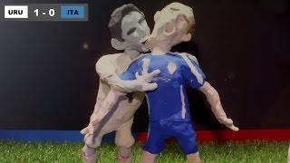 Luis Suarez the World Cup Zombie bites Chiellini [upl. by Aralk]